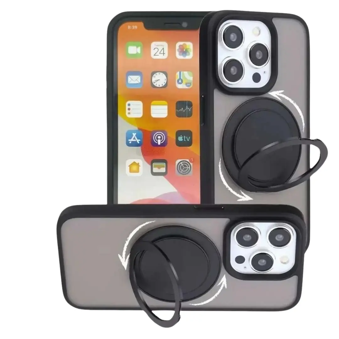 iPhone 15 Pro Max MagSafe Cam Smoke Rotating Kickstand Black